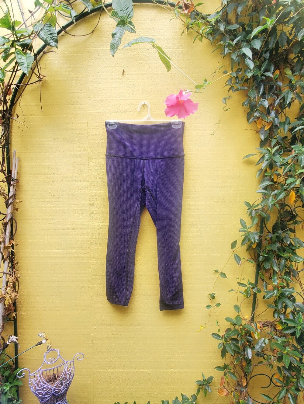 Purple Stretch Ribbed Leggings